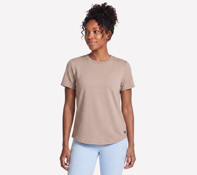 Skechers skechsoft elevate tee dames t-shirt - desert