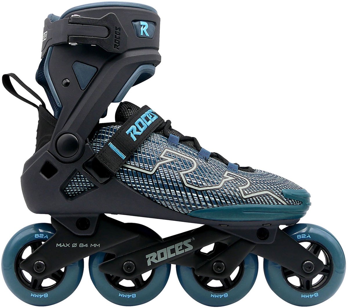 Roces r-evo 84 skeelers – 84mm – softboot – extra comfort stabiliteit – heel lock easy entry – abec-7 – fitness inline skates – heren dames – zwart groen – maat 40