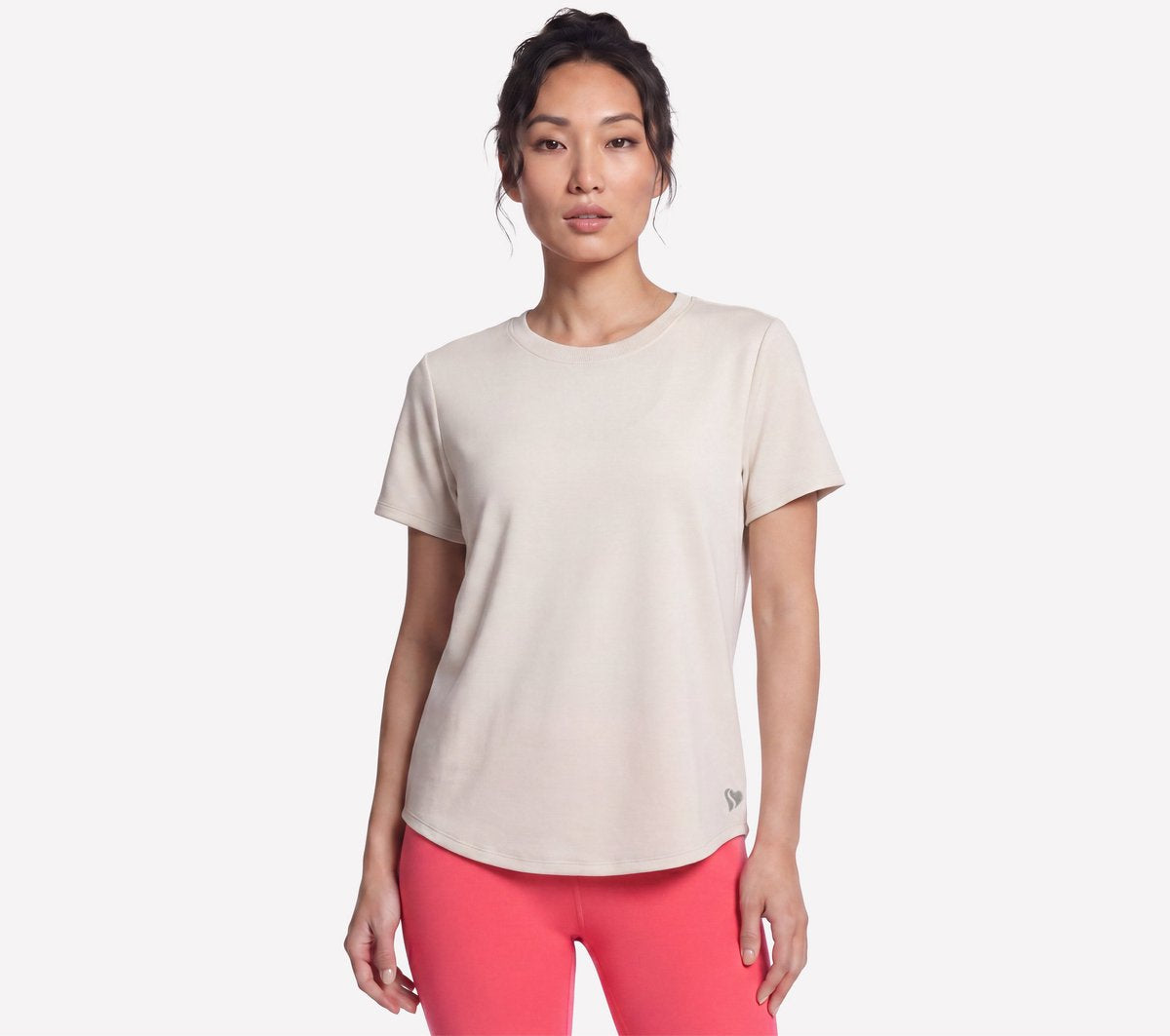 Skechers skechsoft elevate tee dames t-shirt - beige