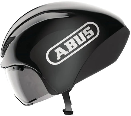 Abus fietshelm gamechanger tt 1.1 shiny black l - 57-61 cm - zwart - geschikt voor gebruik op tijdritfietsen - 390 g l