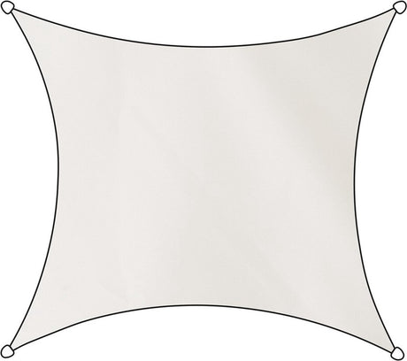 Livin' outdoor livn schaduwdoek como polyester vierkant 5m wit - 100% uv-bescherming - dikte doek: 160 gr m2 - inclusief bevestigingskoord en rvs bevestigingsringen
