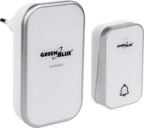 Greenblue - deurbel - kinetische batterijloze draadloze - 38 melodieën - bereik tot 200m, ip44 - wit