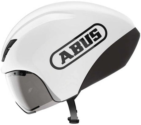 Abus fietshelm gamechanger tt 1.1 shiny white l - 57-61 cm - wit - geschikt voor gebruik op tijdritfietsen - 390 g l
