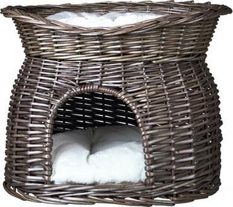 Trixie kattenmand - wilg grijs - 2 ligplaatsen, uitneembare kussens, 54x43x37 cm one size