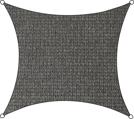 Livin' outdoor livn schaduwdoek iseo hdpe vierkant 5m antraciet - wind- en waterdoorlatend - dikte doek: 185 gr m2 - inclusief bevestigingskoord en rvs bevestigingsringen