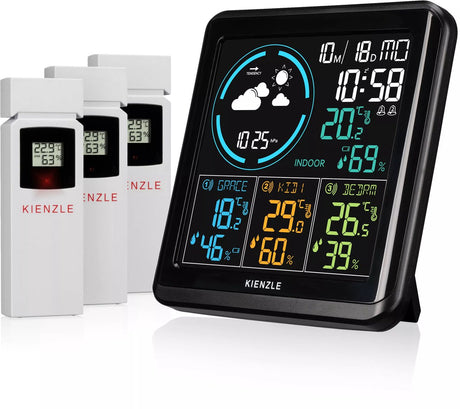 Bresser kienzle weerstation - thermo-, hygrometer - 3 sensoren - zwart