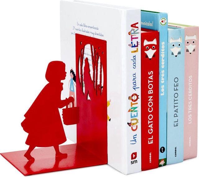 Balvi boekensteun roodkapje wolf - metaal, decoratief praktisch