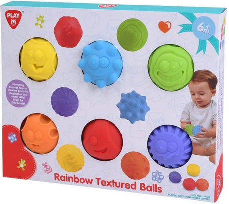 Playgo sensorische speelballen - kleurrijke textuurballen 6 stuks.
