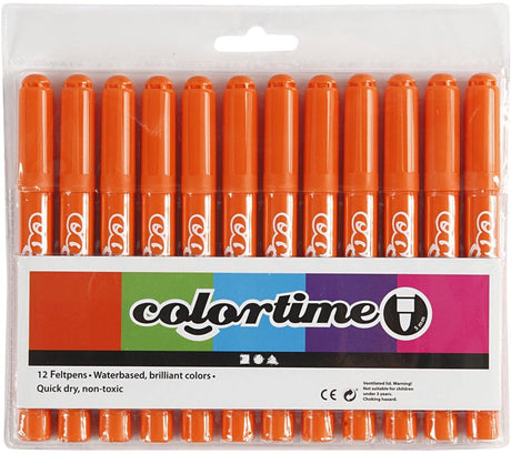 Colortime oranje jumbo stiften, 12st.