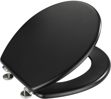 Wenko wc bril prima - mat zwart mdf - fsc hout - rvs scharnieren - toiletbril - toiletzitting - wc bril zwart mat