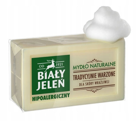 Biały jeleń hipoallergeen - natuurlijke zeepblok - bezzapachig - 150g - vegan