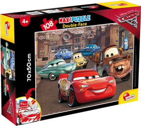 Lisciani - cars 3 - double face - puzzel maxifloor - 108 stukjes