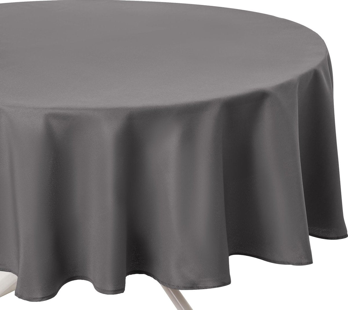 Atmosphera tafelkleed rond - grijs - dia 180 cm - eettafel tafellakens - polyester