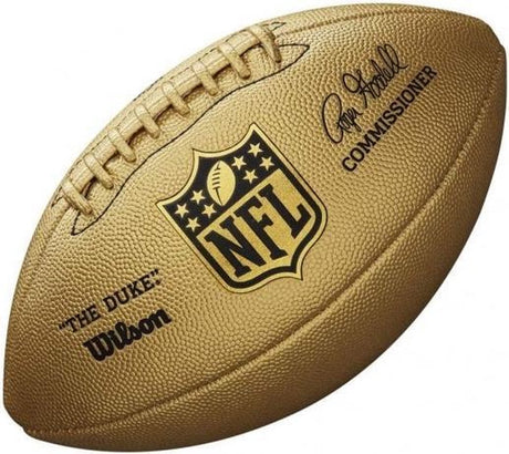 Wilson wtf1826 duke metallic edition football - official size - gold (inclusief oppomp-naaldnippel)