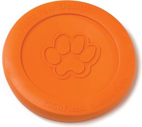 West paw zogoflex zisc - flexibele hondenfrisbee - stevig - oranje - large - 22 cm l