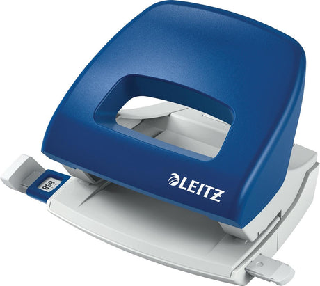 Leitz nexxt mini perforator- perforeert tot 16 vel - voor mappen en ringbanden - ideaal voor thuiskantoor thuiswerkplek - blauw