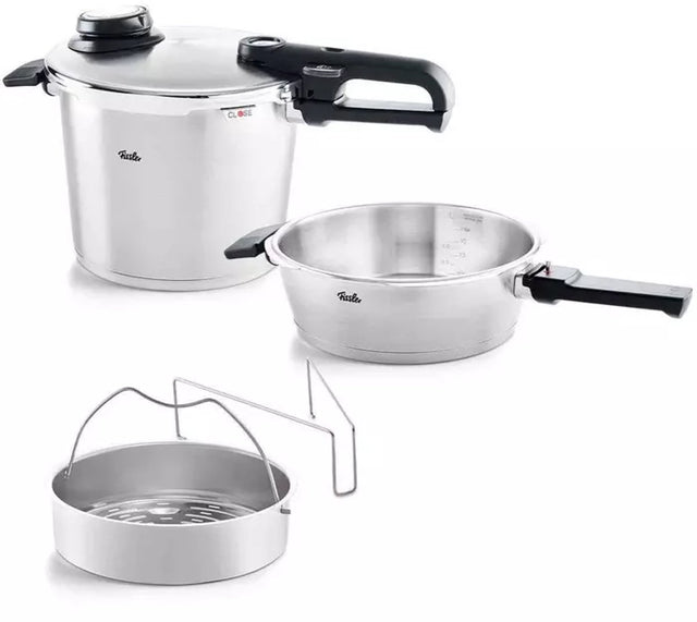 Fissler premium snelkookset met rvs deksel 4.5l en 2.5l