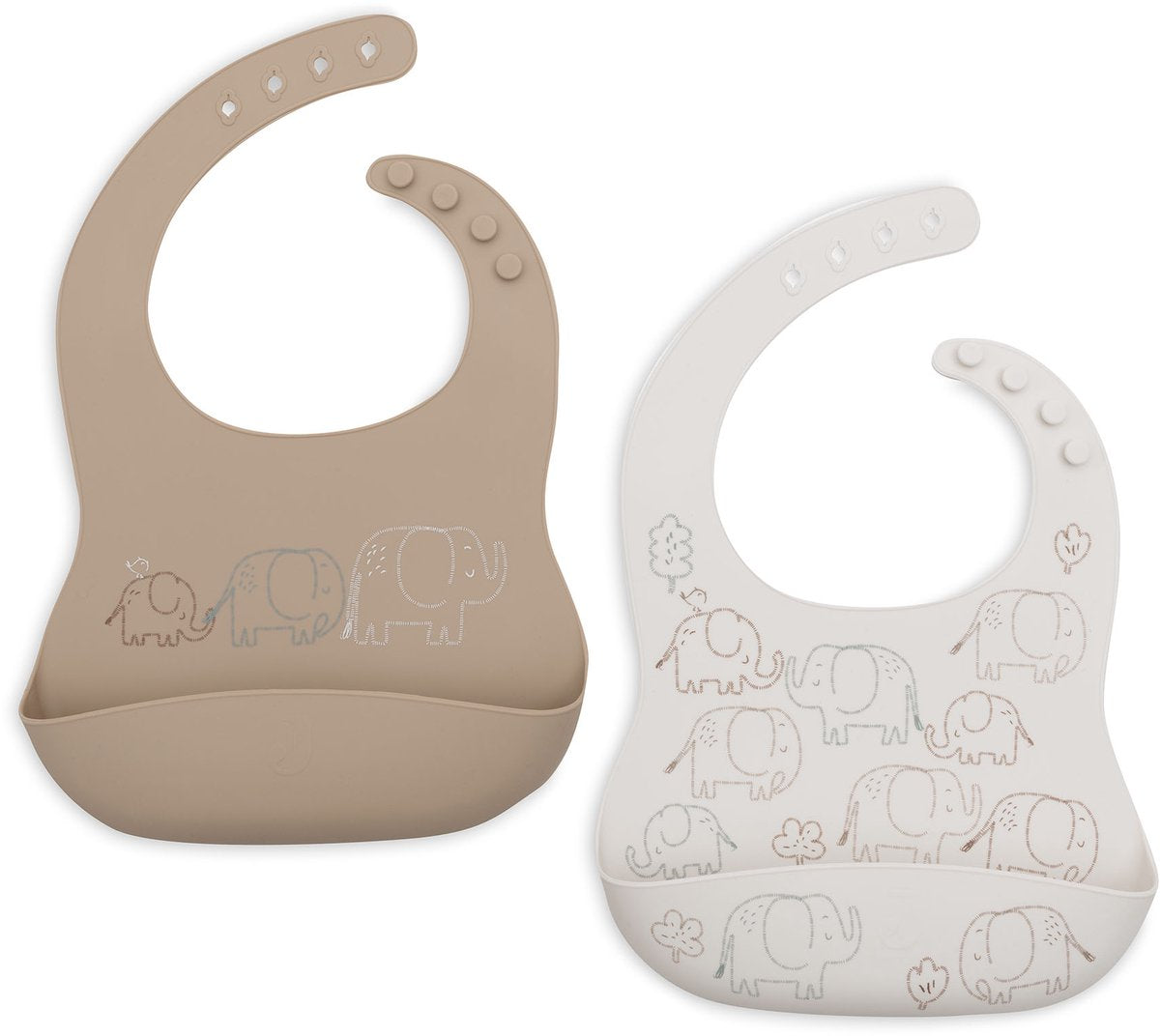Jollein slabbetjes siliconen - 1 stuk - 31 cm - elephant tales
