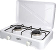 Edm 2-pits gaskooktoestel - camping - butaangas - 46x30x12 cm - wit