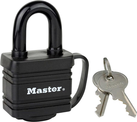 Masterlock hangslot - gelamineerd staal - zwart - 40 mm - 7804eurd