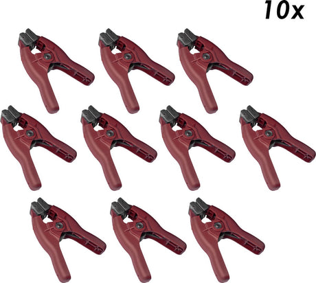 Piher lijmklemmen set - verstelbare veerklem - tot 18 kg - snelspanklem - 3 cm - 10 stuks