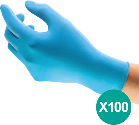 Ansell touchntuff® 92-670 - nitril wegwerp handschoenen, latexvrij, poedervrij, xl, blauw, 100 stuks (0.11-0.13mm) xl