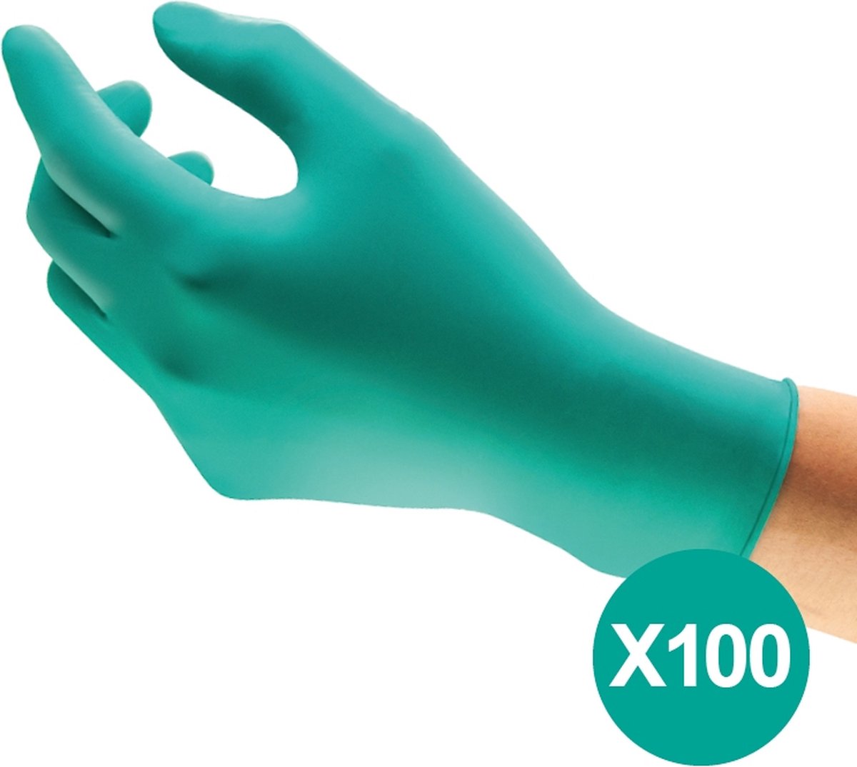 Ansell touchntuff® 92-600 - nitril wegwerp handschoenen, latexvrij, poedervrij, m, groen, 100 stuks