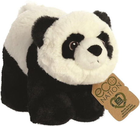 Aurora pluche dieren knuffels zwart witte panda van 23 cm - knuffeldieren pandas speelgoed
