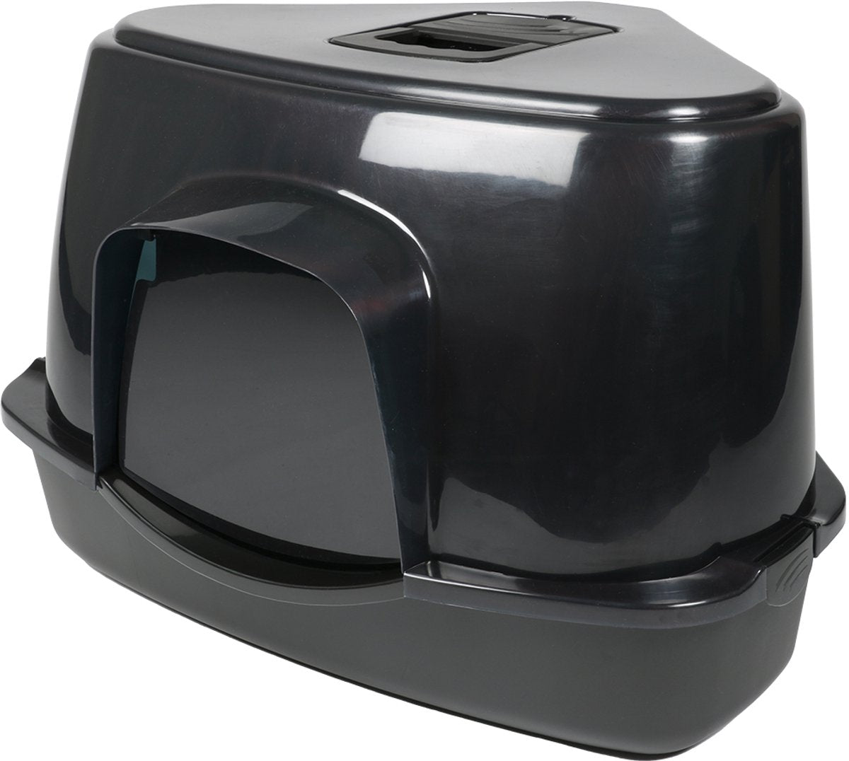 Ebi cat house prism 70 - zen series - hoek kattenbak - gesloten kattenbak - 70x56x46cm zwart