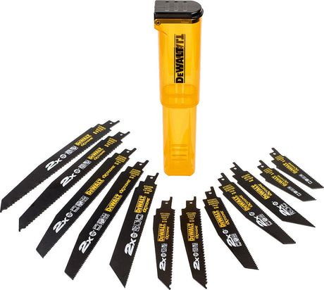 Dewalt dt2441l 12 delige reciprozaagbladen set in koker - hout metaal hout met spijkers