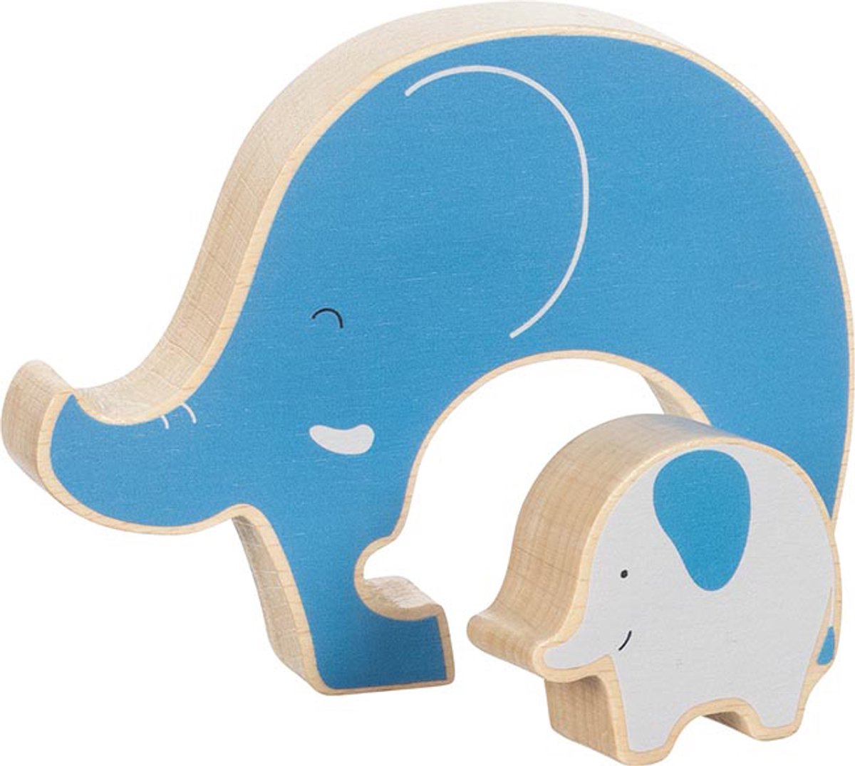 Goki puzzel: olifant 14x2,1x11cm, stand-up puzzel, 2-delig, hout, 1+