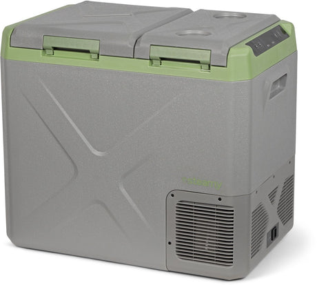 Steamy -e elektrische compressor koelbox - dual compartment - tegelijk koelen en vriezen - 40 liter - 12v en 230v - voor auto en camping - frigobox - grijs