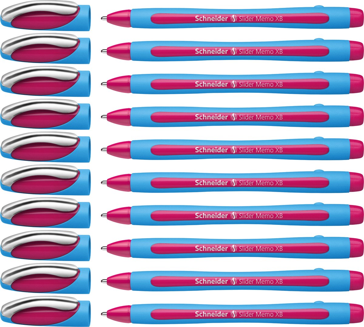 Schneider schrijfwaren schneider balpen - slider memo - xb - 1,4mm - roze - 10 stuks - s-150209-10