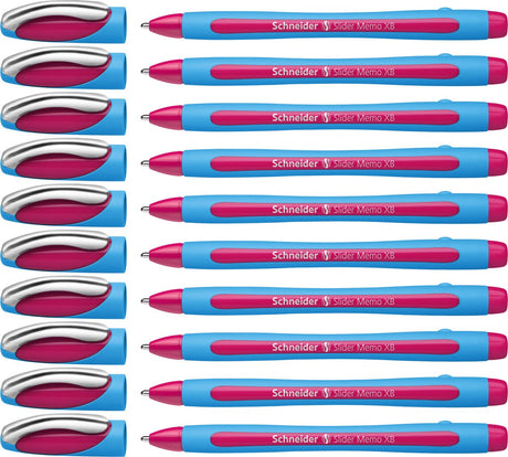 Schneider schrijfwaren schneider balpen - slider memo - xb - 1,4mm - roze - 10 stuks - s-150209-10