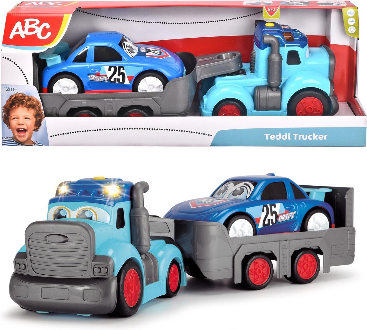 Dickie toys abc teddi trucker 60 cm - licht geluid - speelgoedvoertuig