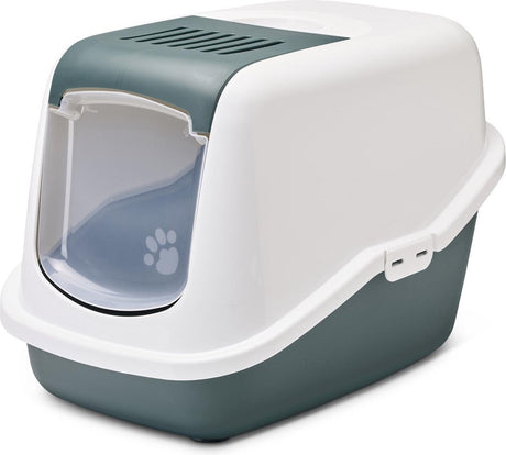 Savic kattentoilet nestor nordic 56x39x38.5 cm - kattenbak - groen wit