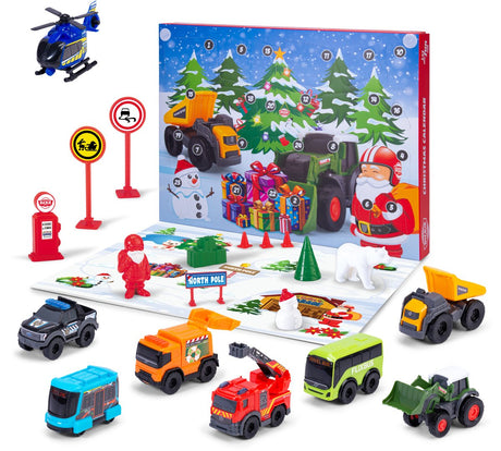 Dickie speelgoedvoertuigen - toys - adventskalender met voertuigen en verkeersaccessoires