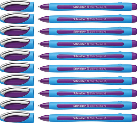 Schneider schrijfwaren schneider balpen - slider memo - xb - 1,4mm - violet - 10 stuks - s-150208-10