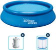 Summer waves opblaasbaar zwembad rond - ⌀366 x 76 cm - zwembaden - inclusief filterpomp - zwembadpomp - filterpatroon