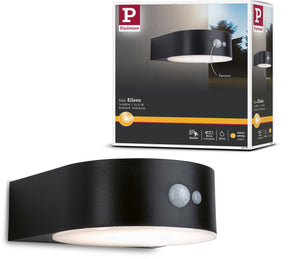 Paulmann solar led-wandarmatuur voor buiten eileen bewegingsmelder ip44 3000k 400lm zwart