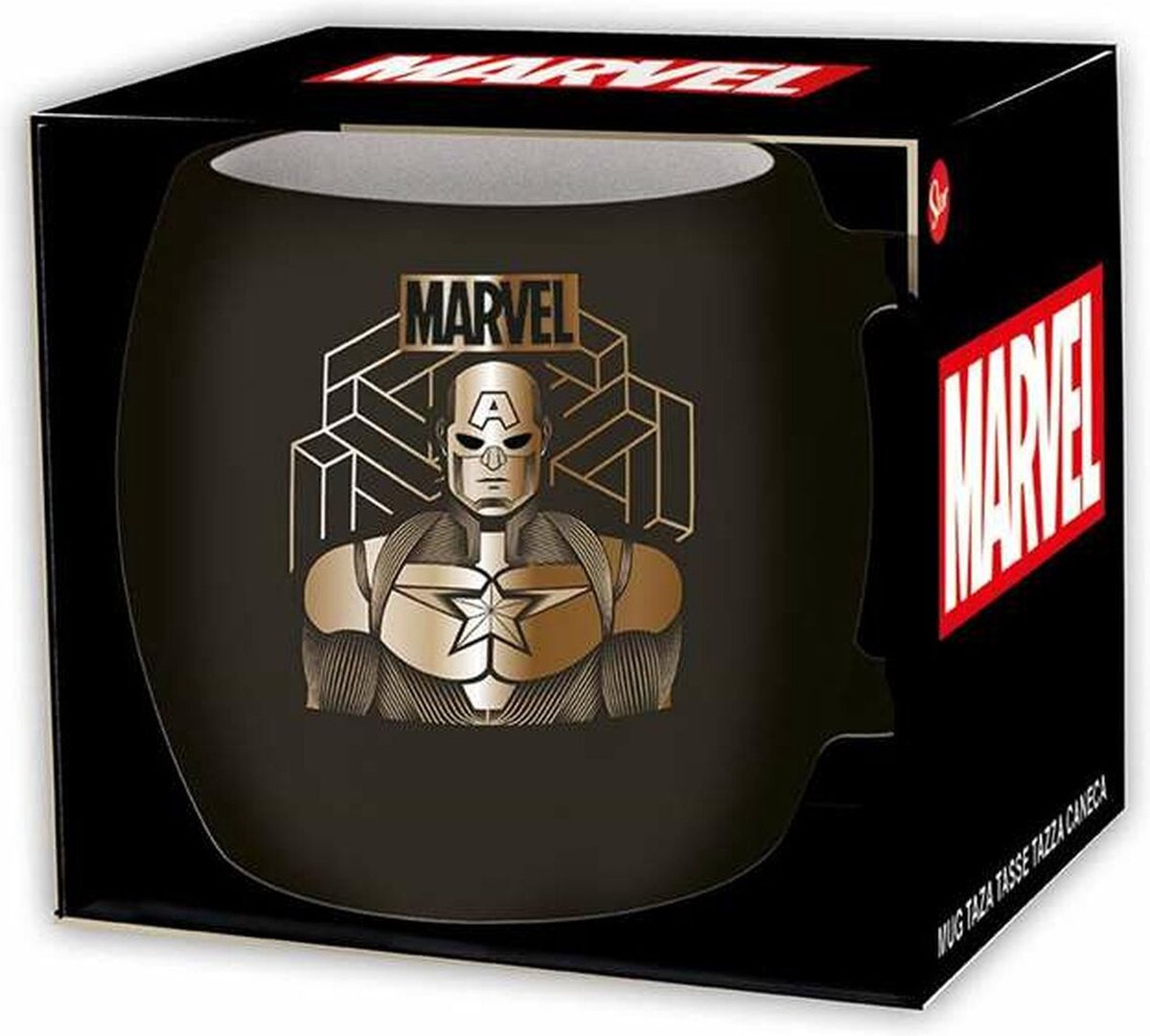 Marvel kopje met doos keramisch 360 ml zwart