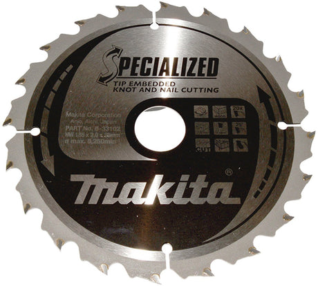 Makita b-33102 cirkelzaagblad hout (noest spijker) | embedded tip | 185 x 30 mm | 20-tands