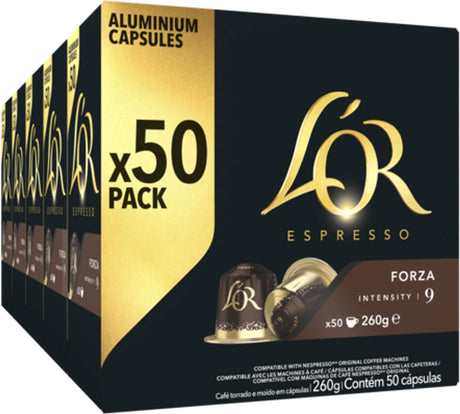 L'or espresso forza koffiecups - intensiteit 9 12 - 5 x 50 capsules