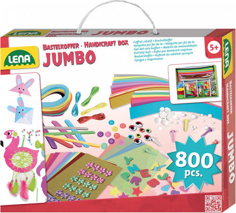 Lena creatief knutselkoffer jumbo roze 800 onderdelen