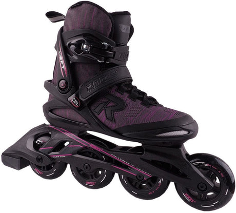 Roces weft thread 84 dames skeelers - 4x84mm wielen - fitness inline skates - zwart paars - maat 38