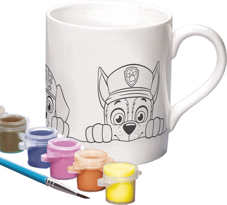 Totum paw patrol speelgoed inkleur beker mok beschilderen - knutselen keramiek incl. verf en penseel creatief speelgoed cadeau jongens en meisjes vanaf 4 jaar