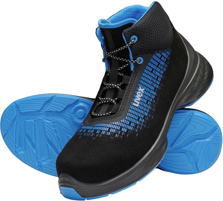 Uvex sicherheitsschuh stiefel 6833 schwarz blau pu-43 (weite 11) 43
