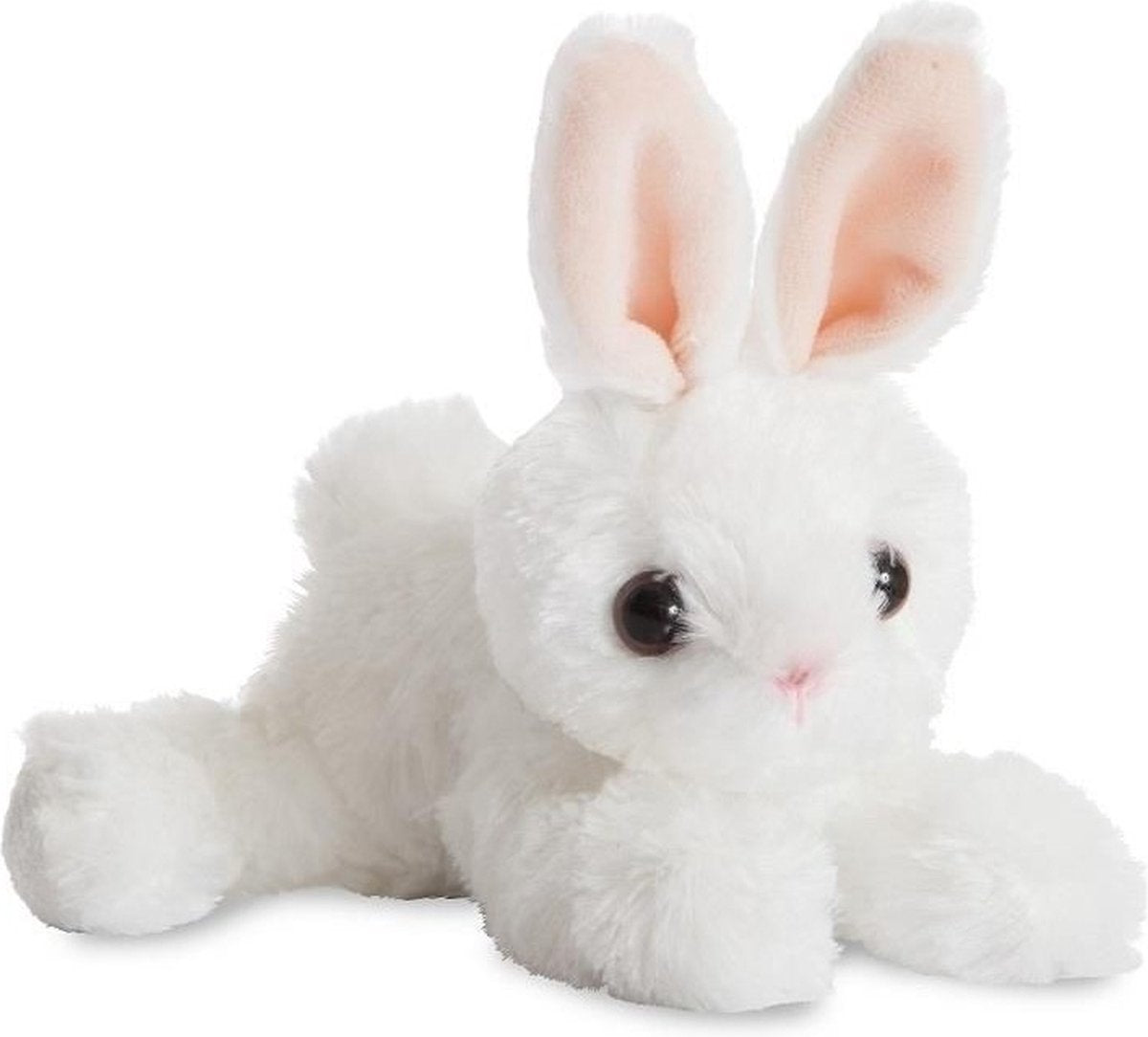 Aurora pluche knuffel konijn - wit - 20 cm - boerderij dierenknuffel