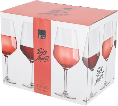 Royal leerdam enjoy the moment wijnglazen 53 cl 530 ml | set van 6 stuks | geschikt voor rode en witte wijn | glas | vaatwasserbestendig