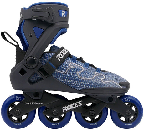 Roces r-evo 84 skeelers - 84mm - softboot - extra comfort stabiliteit - heel lock easy entry - abec-7 - fitness inline skates - heren dames - zwart blauw - maat 41